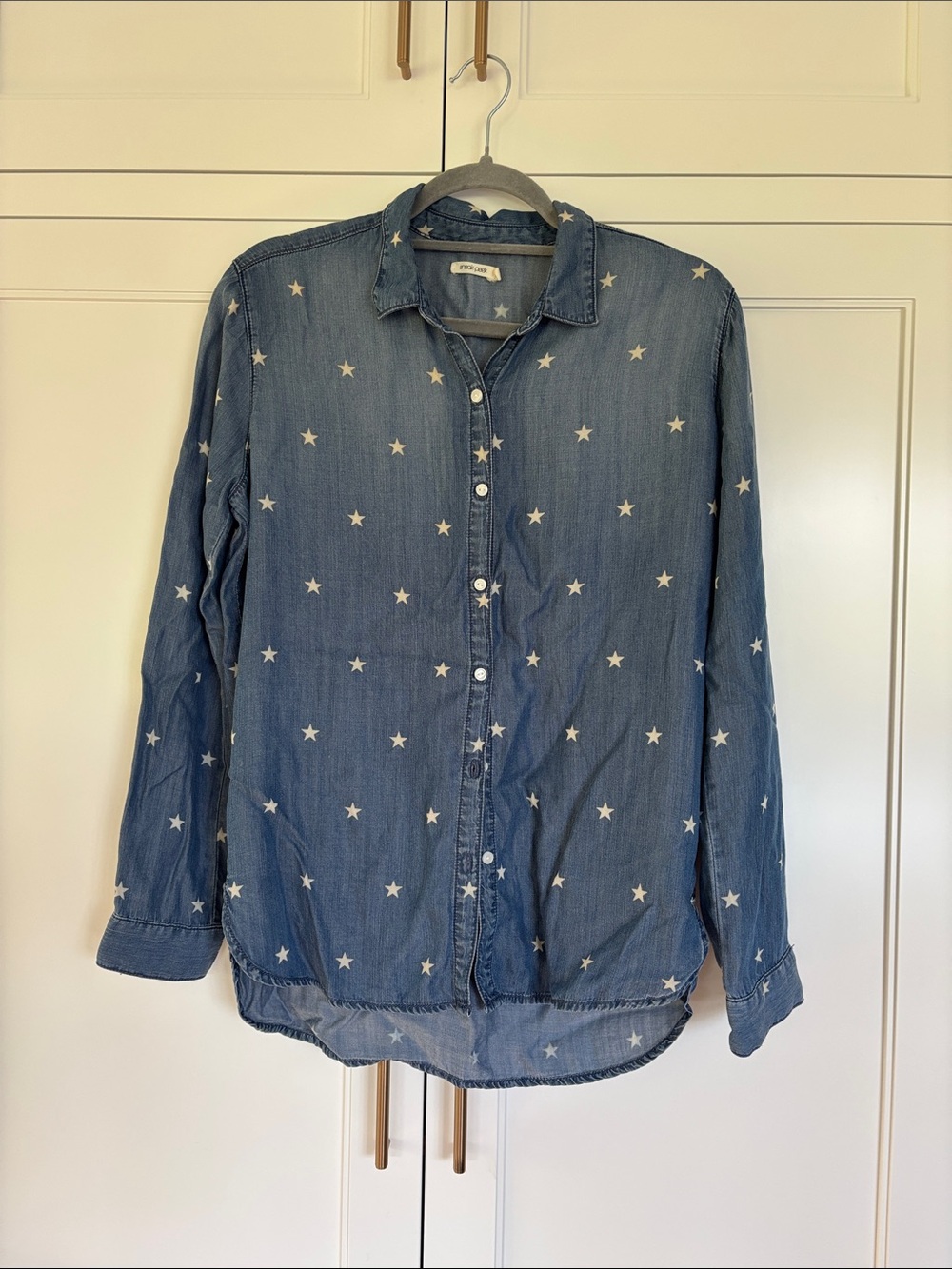 Sneak Peek Blue Star-Print Button-Down Shirt